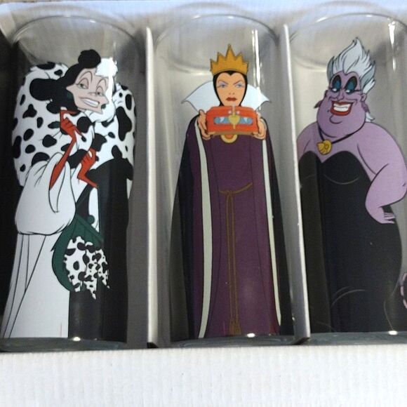 Disney Villains CharactersâPrints 10oz Tumbler Glassware Set of 4 NWT - Picture 14 of 17